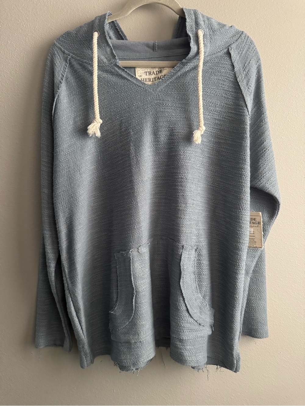 Heritage Light Blue Hooded Knit Pullover